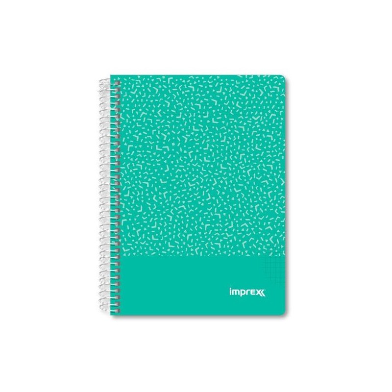 IMPREX CUADERNO ESPIRAL TAPA PP A5 80H 90GR 4X4 VERDE
