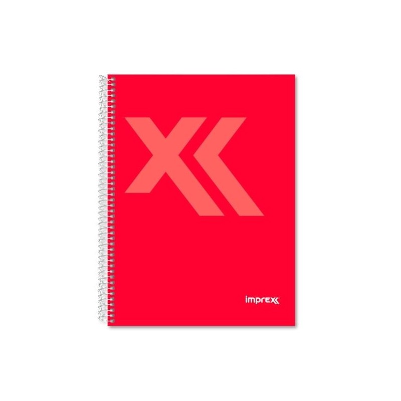 IMPREX CUADERNO ESPIRAL TAPA FORRADA FOLIO 80H 90GR 4X4 ROJO