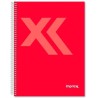 IMPREX CUADERNO ESPIRAL TAPA FORRADA FOLIO 80H 90GR 4X4 ROJO