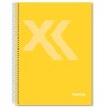 IMPREX CUADERNO ESPIRAL TAPA FORRADA FOLIO 80H 90GR 4X4 AMARILLO