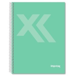 IMPREX CUADERNO ESPIRAL TAPA FORRADA FOLIO 80H 90GR 4X4 VERDE