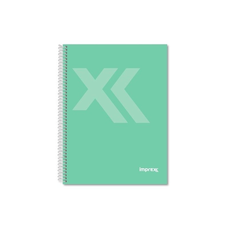IMPREX CUADERNO ESPIRAL TAPA FORRADA FOLIO 80H 90GR 4X4 VERDE
