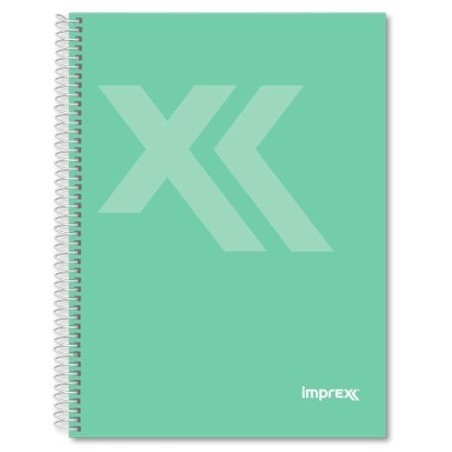 IMPREX CUADERNO ESPIRAL TAPA FORRADA FOLIO 80H 90GR 4X4 VERDE