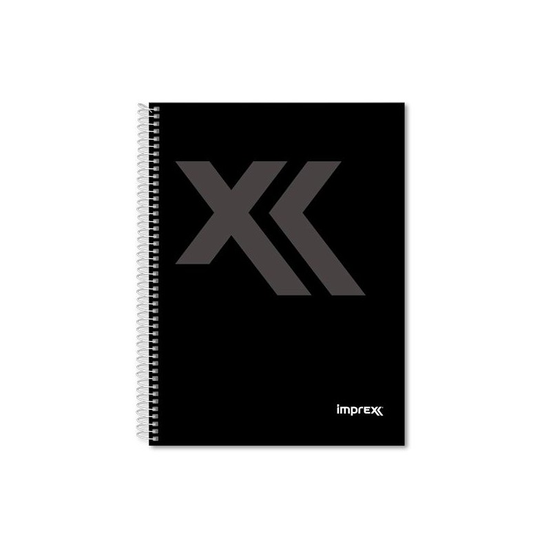 IMPREX CUADERNO ESPIRAL TAPA FORRADA FOLIO 80H 90GR 4X4 NEGRO