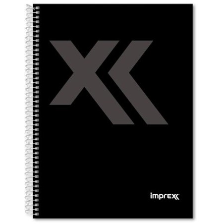 IMPREX CUADERNO ESPIRAL TAPA FORRADA FOLIO 80H 90GR 4X4 NEGRO