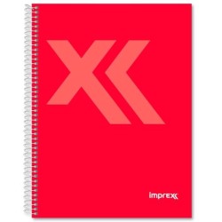 IMPREX CUADERNO ESPIRAL TAPA FORRADA A5 80H 90GR 4X4 ROJO