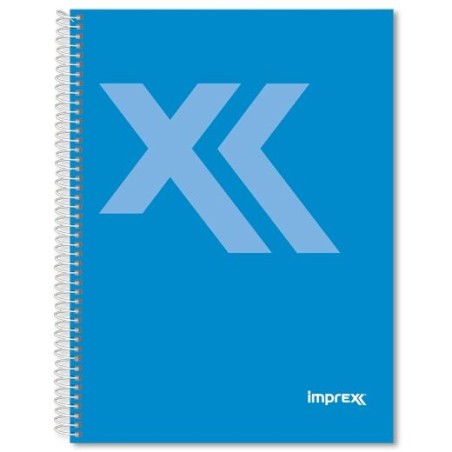 IMPREX CUADERNO ESPIRAL TAPA FORRADA A5 80H 90GR 4X4 AZUL