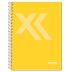 IMPREX CUADERNO ESPIRAL TAPA FORRADA A5 80H 90GR 4X4 AMARILLO