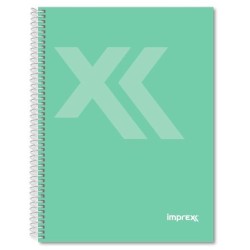 IMPREX CUADERNO ESPIRAL TAPA FORRADA A5 80H 90GR 4X4 VERDE