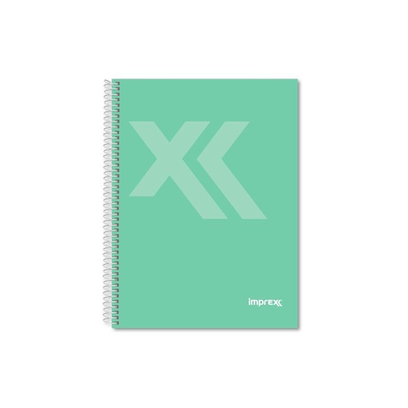 IMPREX CUADERNO ESPIRAL TAPA FORRADA A5 80H 90GR 4X4 VERDE