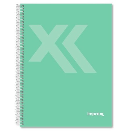 IMPREX CUADERNO ESPIRAL TAPA FORRADA A5 80H 90GR 4X4 VERDE