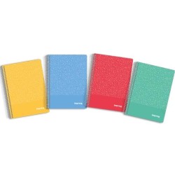 IMPREX CUADERNO ESPIRAL TAPA PP A5 80H 90GR 4X4 COLORES SURTIDOS