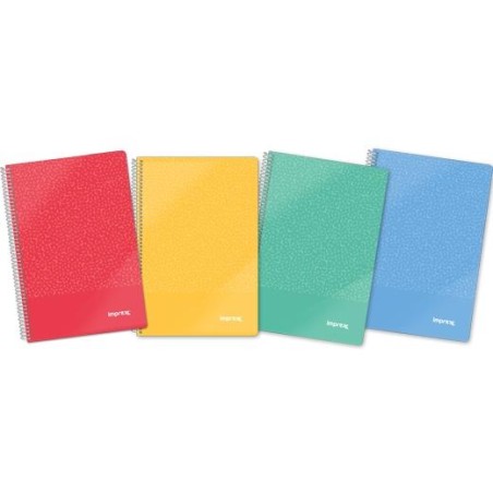 IMPREX CUADERNO ESPIRAL TAPA PP FOLIO 80H 90GR 4X4 COLORES SURTIDOS