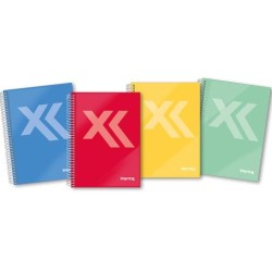 IMPREX CUADERNO ESPIRAL TAPA FORRADA A5 80H 90GR 4X4 COLORES SURTIDOS