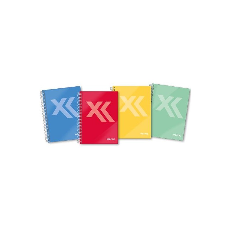 IMPREX CUADERNO ESPIRAL TAPA FORRADA A5 80H 90GR 4X4 COLORES SURTIDOS