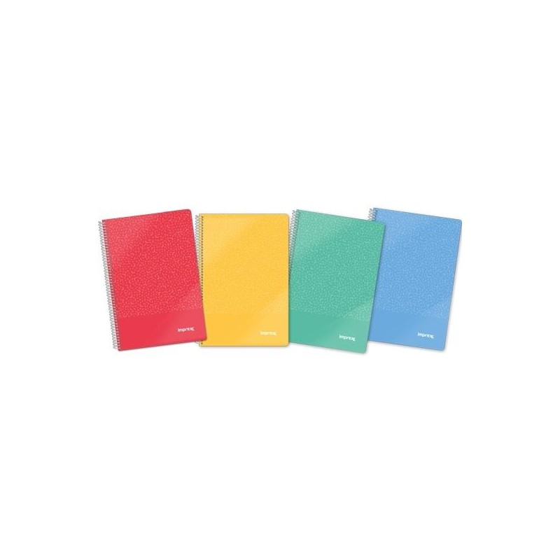 IMPREX CUADERNO ESPIRAL TAPA PP FOLIO 80H 90GR PAUTA 2,5 COLORES SURTIDOS