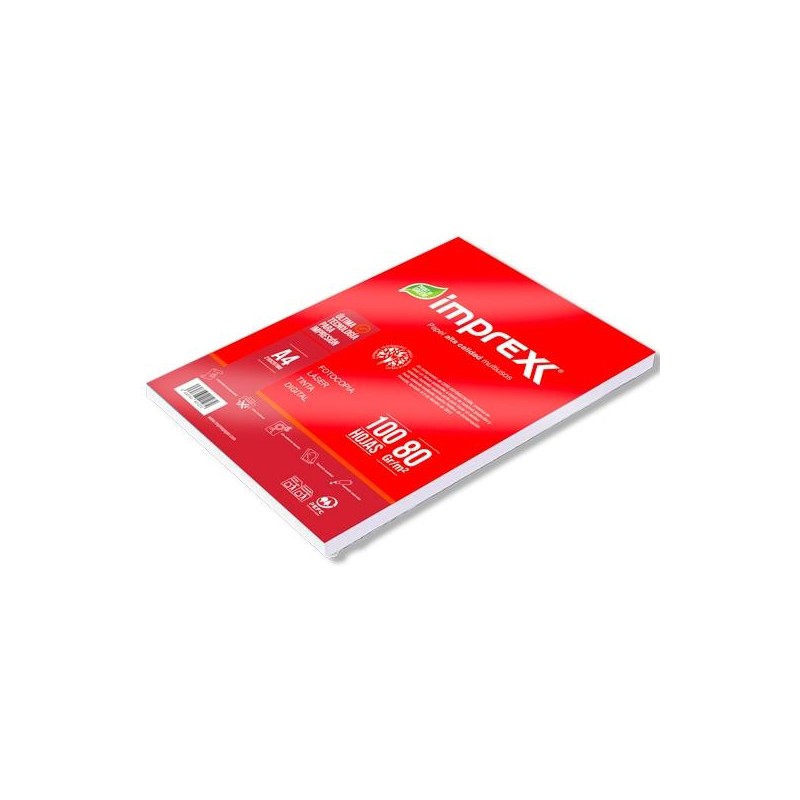 IMPREX PAQUETE 100H A4 80GR LISO PAPEL BLANCO