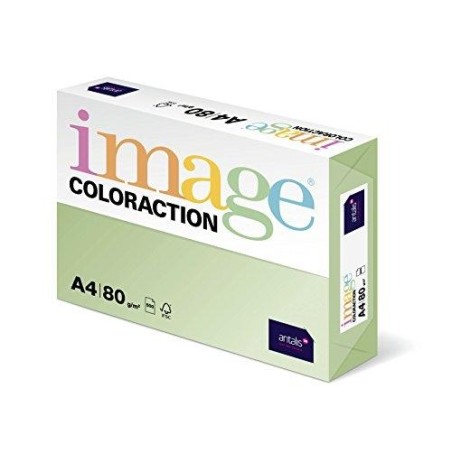 IMAGE PAPEL REPROGRÁFICO COLORACTION DIN A4 80GR PAQUETE 500H JUNGLE/VERDE PASTEL -CAJA 5 UD-
