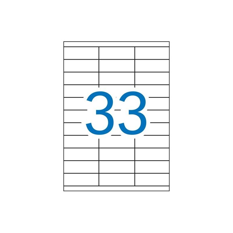 APLI ETIQUETAS ADHESIVAS 70X25,4MM INKJET/LÁSER C/RECTOS 33 X 100H BLANCO