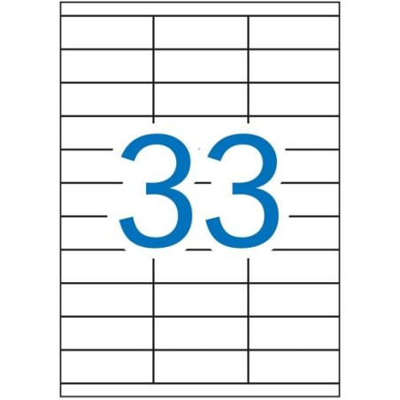 APLI ETIQUETAS ADHESIVAS 70X25,4MM INKJET/LÁSER C/RECTOS 33 X 100H BLANCO
