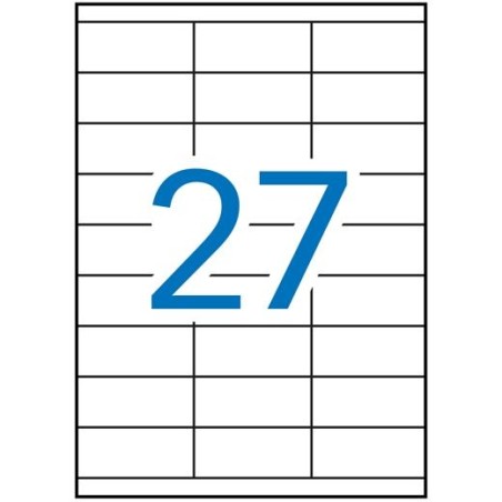 APLI ETIQUETAS ADHESIVAS 70X30MM INKJET/LÁSER C/RECTOS 27 X 100H BLANCO