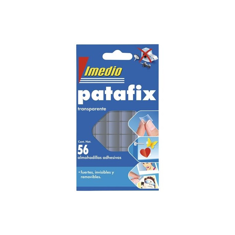 IMEDIO ALMOHADILLAS ADHESIVAS PATAFIX DOBLE CARA TRANSPARENTE 56 PASTILLAS