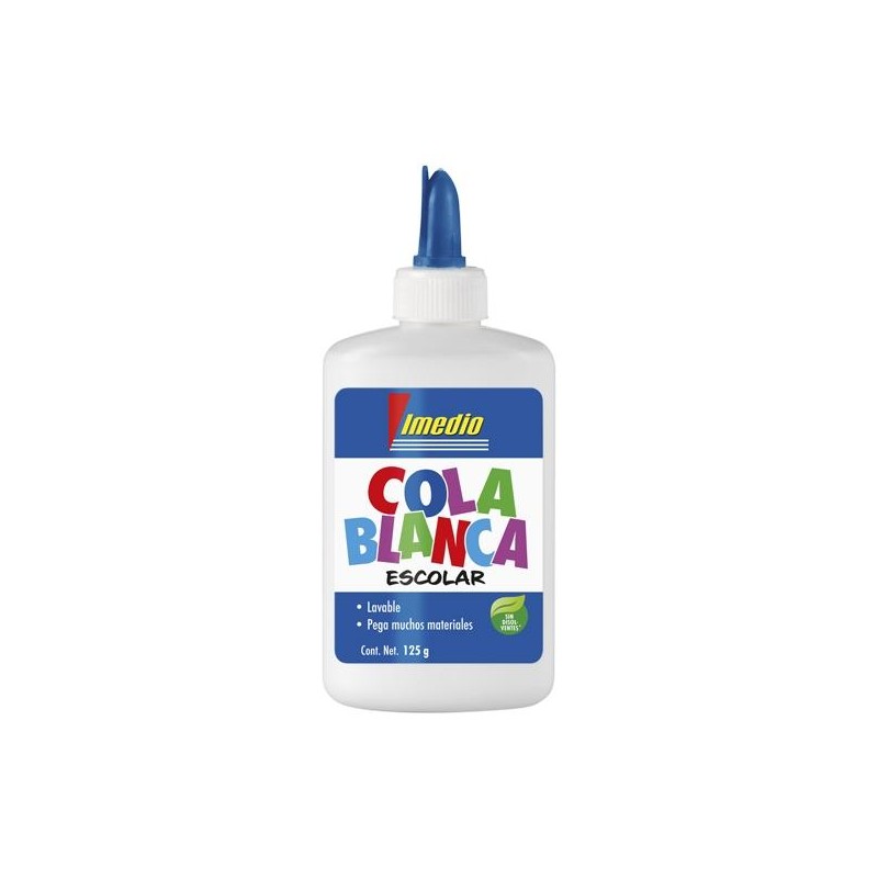 IMEDIO COLA BLANCA ESCOLAR BOTE 125GR NUEVO DISEÑO