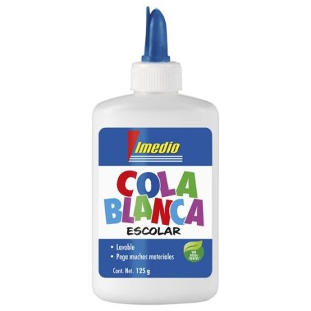 IMEDIO COLA BLANCA ESCOLAR BOTE 125GR NUEVO DISEÑO