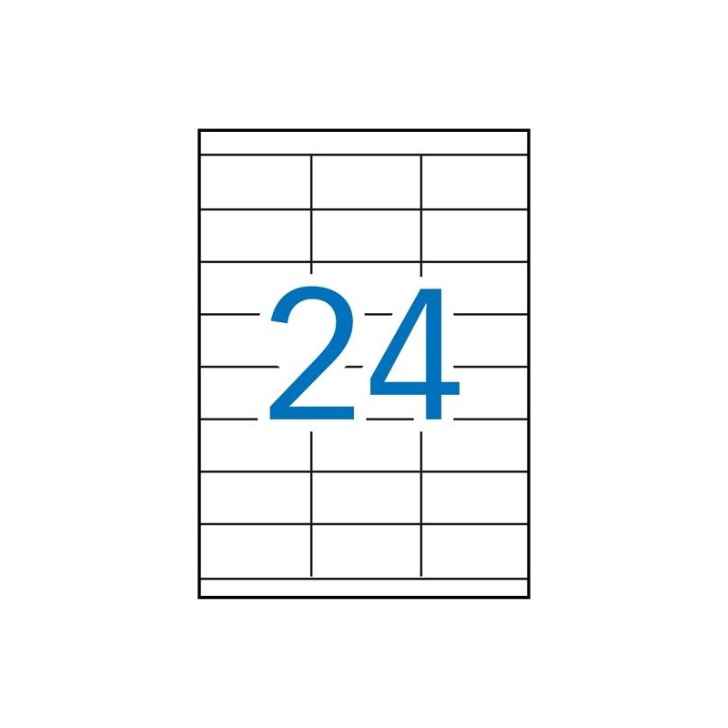 APLI ETIQUETAS ADHESIVAS 70X35MM INKJET/LÁSER C/RECTOS 24 X 100H BLANCO