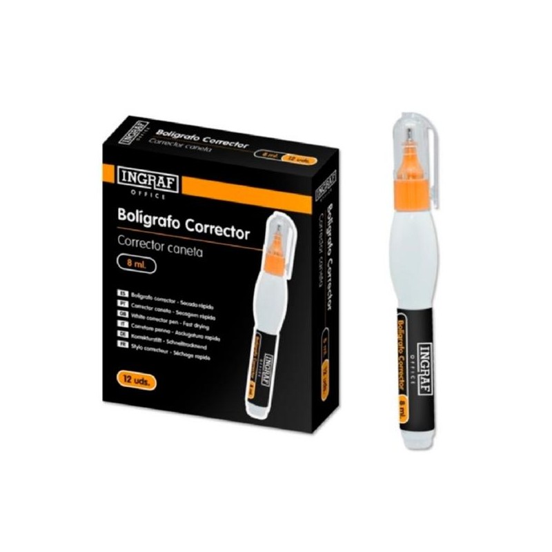 INGRAF BOLÍGRAFO CORRECTOR OFFICE 8ML PUNTA METÁLICA