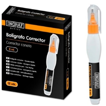INGRAF BOLÍGRAFO CORRECTOR OFFICE 8ML PUNTA METÁLICA