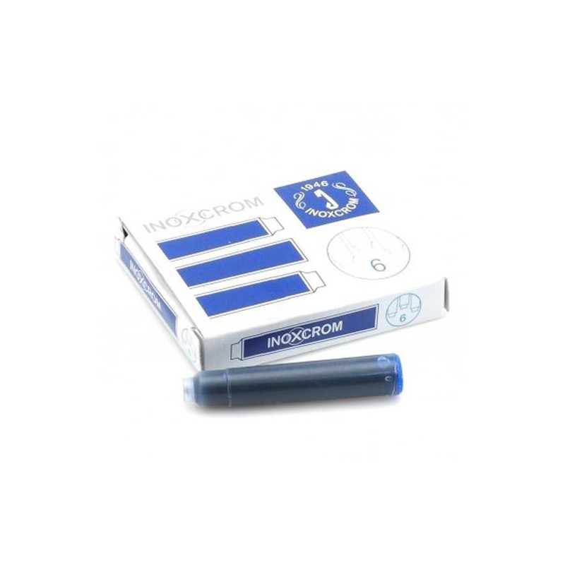 INOXCROM CARTUCHO TINTA ESTILOGRÁFICA AZUL CAJA 6 UD