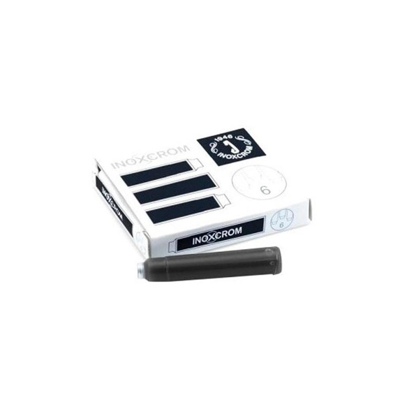 INOXCROM CARTUCHO TINTA ESTILOGRÁFICA NEGRO CAJA 6 UD