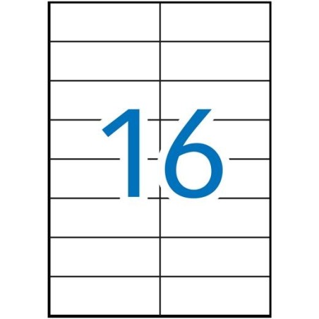 APLI ETIQUETAS ADHESIVAS 105X37MM INKJET/LÁSER C/RECTOS 16 X 100H BLANCO