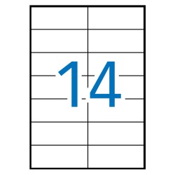 APLI ETIQUETAS ADHESIVAS 105X42,4MM INKJET/LÁSER C/RECTOS 14 X 100H BLANCO