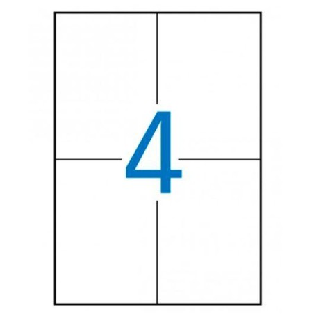 APLI ETIQUETAS ADHESIVAS 105X148MM INKJET/LÁSER C/RECTOS 4 X 100H BLANCO