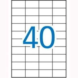 APLI ETIQUETAS ADHESIVAS 52,5X29,7MM INKJET/LÁSER C/RECTOS 40 X 100H BLANCO