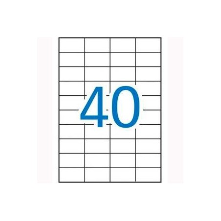 APLI ETIQUETAS ADHESIVAS 52,5X29,7MM INKJET/LÁSER C/RECTOS 40 X 100H BLANCO