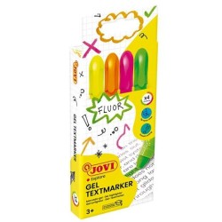 JOVI MARCADOR FLUORESCENTE GEL TEXTMARKER NEON DE GEL EN STICK 140MM C/SURTIDOS ESTUCHE 4 UD