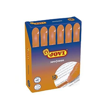 JOVI MARCADOR FLUORESCENTE JOVI!NEON DE GEL EN STICK 140MM NARANJA CAJA 12 UD