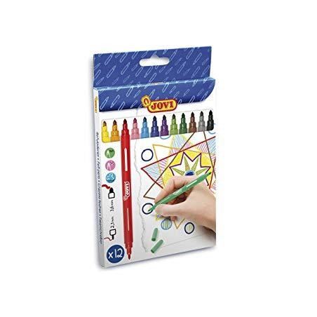 JOVI ROTULADORES DOBLE PUNTA 175MM ESTUCHE DE 12 C/SURTIDOS