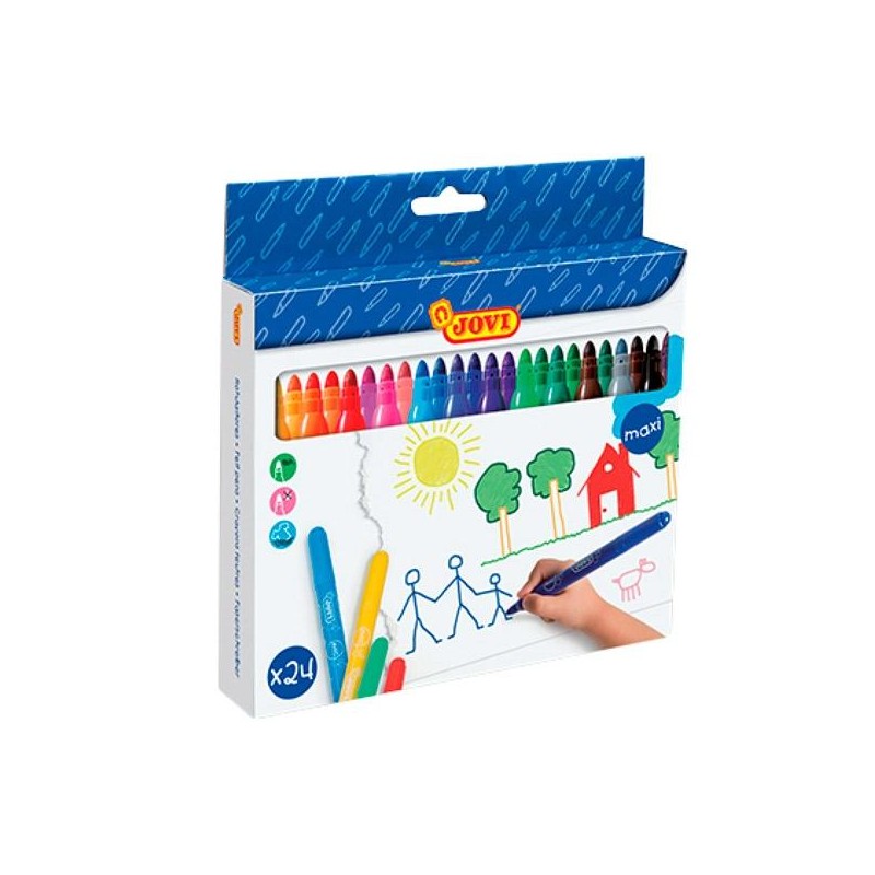 JOVI ROTULADORES JOVI MAXI COLORES SURTIDOS ESTUCHE 24 UD