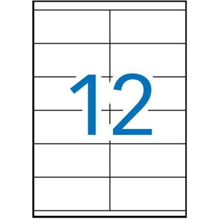 APLI ETIQUETAS ADHESIVAS 105X48MM INKJET/LÁSER C/RECTOS 12 X 100H BLANCO