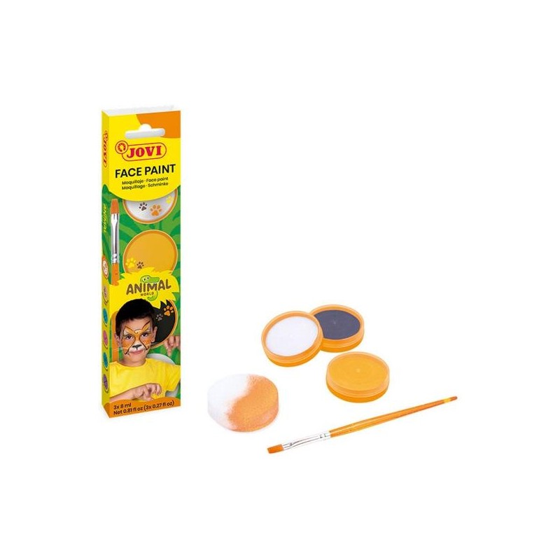 JOVI MAQUILLAJE CREMA ESTUCHE 3 BOTES 8ML + ACCESORIOS ANIMALS