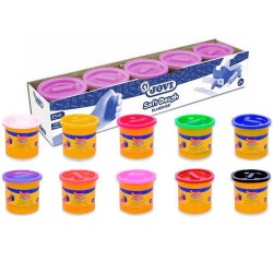 JOVI PLASTILINA SOFT DOUGH BLANDIVER BOTE 110GR MARRÓN ESTUCHE 5 UD