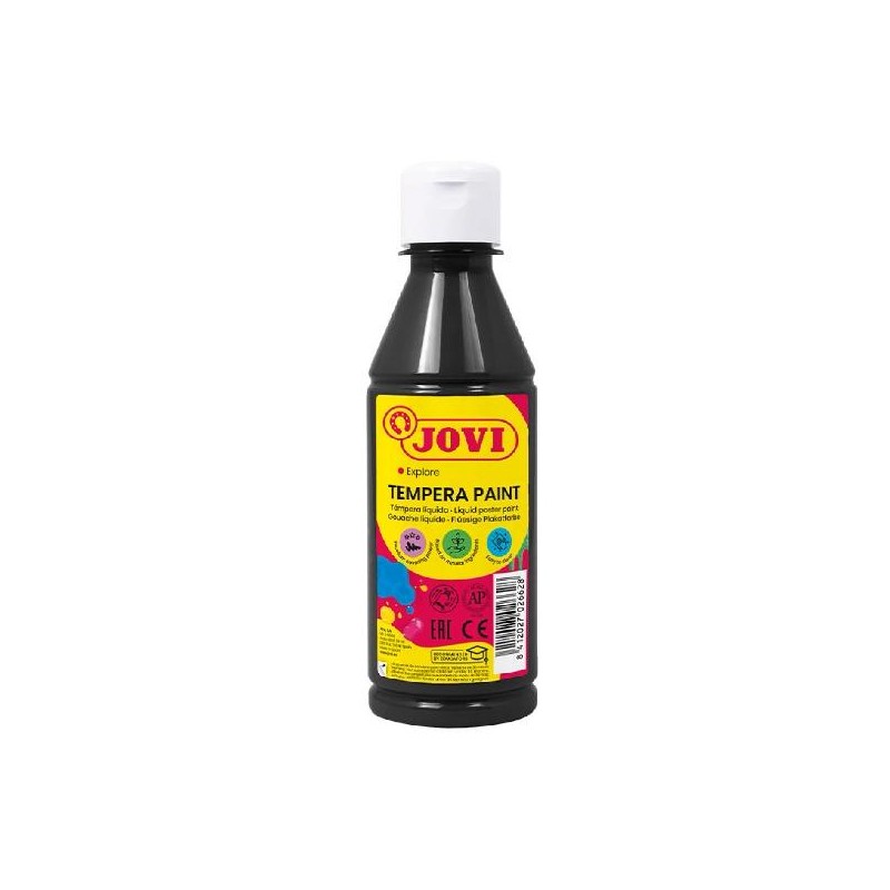 JOVI TÉMPERA LÍQUIDA NEGRO BOTELLA DE 250ML
