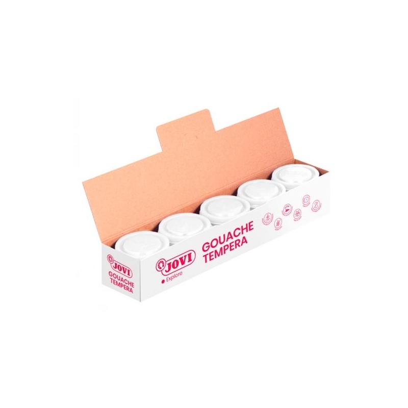 JOVI TÉMPERA ESCOLAR ESTUCHE 5 BOTES BLANCO DE 35ML