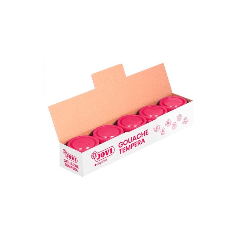 JOVI TÉMPERA ESCOLAR ESTUCHE 5 BOTES MAGENTA DE 35ML