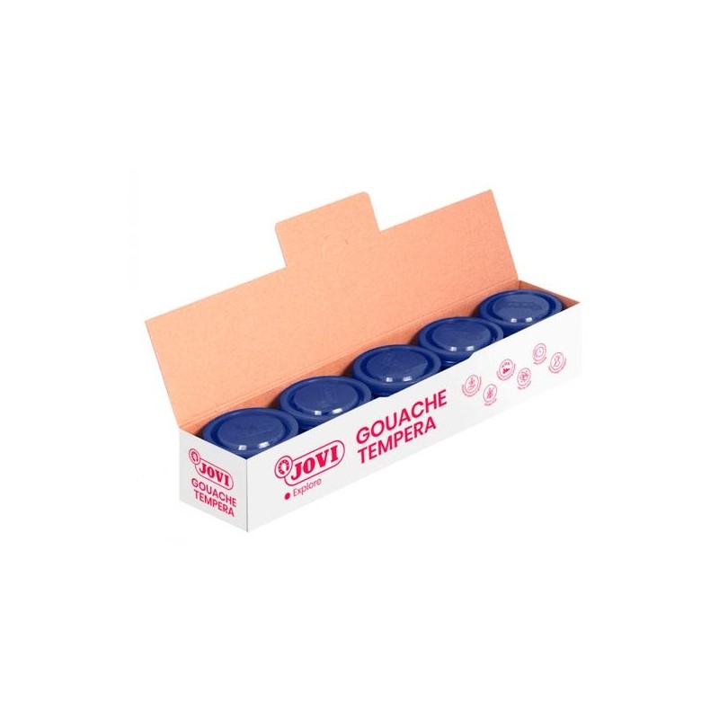 JOVI TÉMPERA ESCOLAR ESTUCHE 5 BOTES AZUL OSCURO DE 35ML