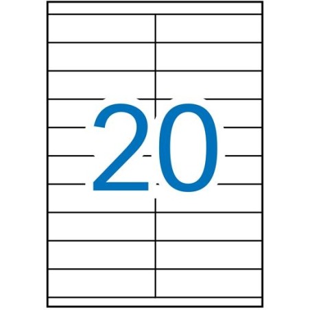 APLI ETIQUETAS ADHESIVAS 105X29MM INKJET/LÁSER C/RECTOS 20 X 100H BLANCO